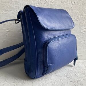 Marco Avané ®️ Leather Crossbody Organizer Bag Shoulder Bag Purse Blue